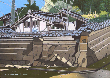 廃墟と土塀